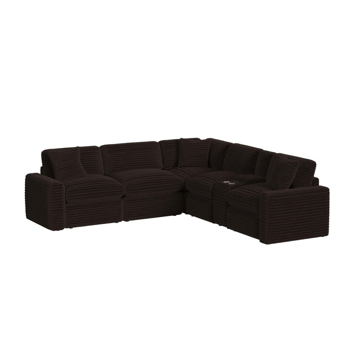 Corsicana Sectional LHF Power motion Recliner with 1 Pillow 22"" in Masis Espresso