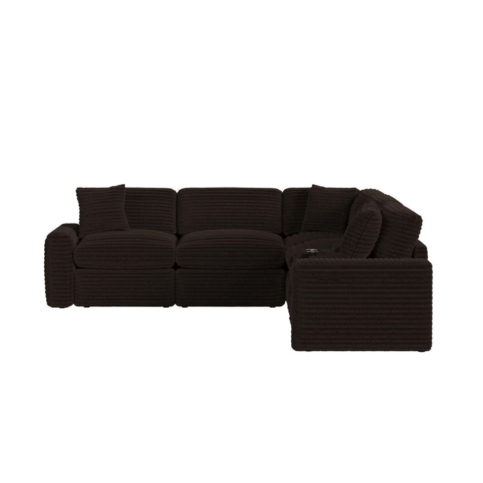 Corsicana Sectional LHF Power motion Recliner with 1 Pillow 22"" in Masis Espresso