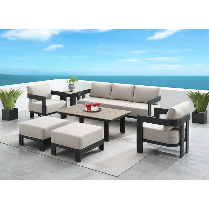 Costa Ottoman - Black and Soluction Beige (2 Per Carton) – SKU O-10910-10340-000 | HomeStyle Furniture