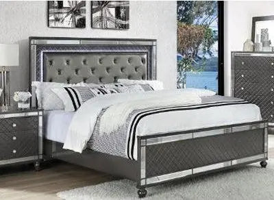 Crown Mark Refino Queen Panel Bed in Gray B1670-Q image