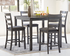 Homestyle Furniture - Ashley Furniture - Bridson Counter Height Dining Table and Bar Stools (Set of 5) - Square Counter TBL Set (5/CN) - D383-223