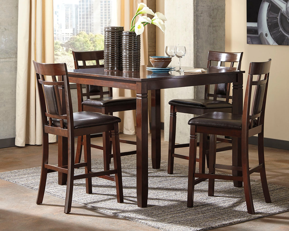 Homestyle Furniture - Ashley Furniture - Bennox Counter Height Dining Table and Bar Stools (Set of 5) - DRM Counter Table Set (5/CN) - D384-223