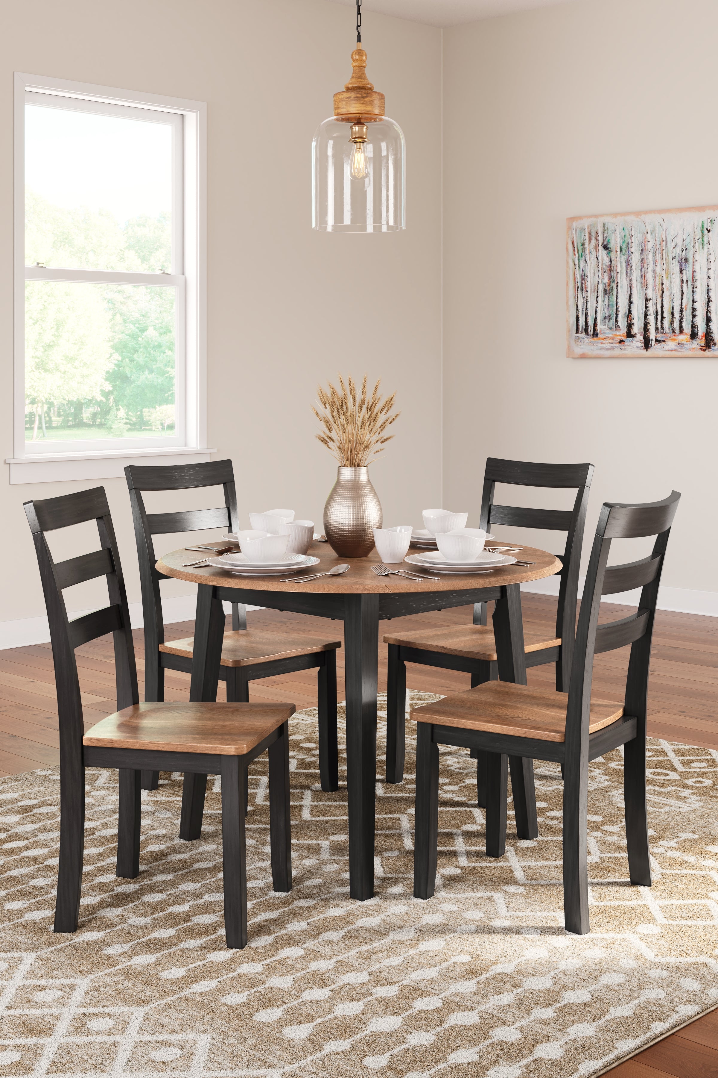 Homestyle Furniture - Ashley Furniture - Gesthaven Dining Table and 4 Chairs - Dining Table and 4 Chairs / Natural/Brown - D396D1