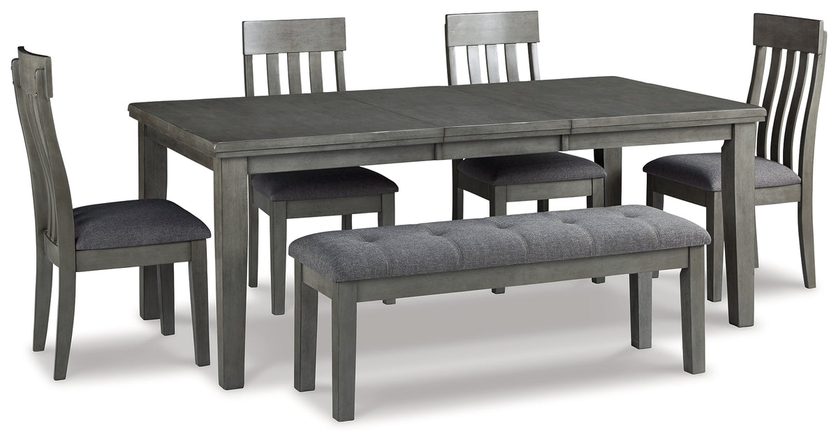 Homestyle Furniture - Ashley Furniture - Hallanden Dining Table, 4 Chairs, and Bench - Dining Table, 4 Chairs, and Bench - D589D2