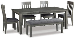 Homestyle Furniture - Ashley Furniture - Hallanden Dining Table, 4 Chairs, and Bench - Dining Table, 4 Chairs, and Bench - D589D2