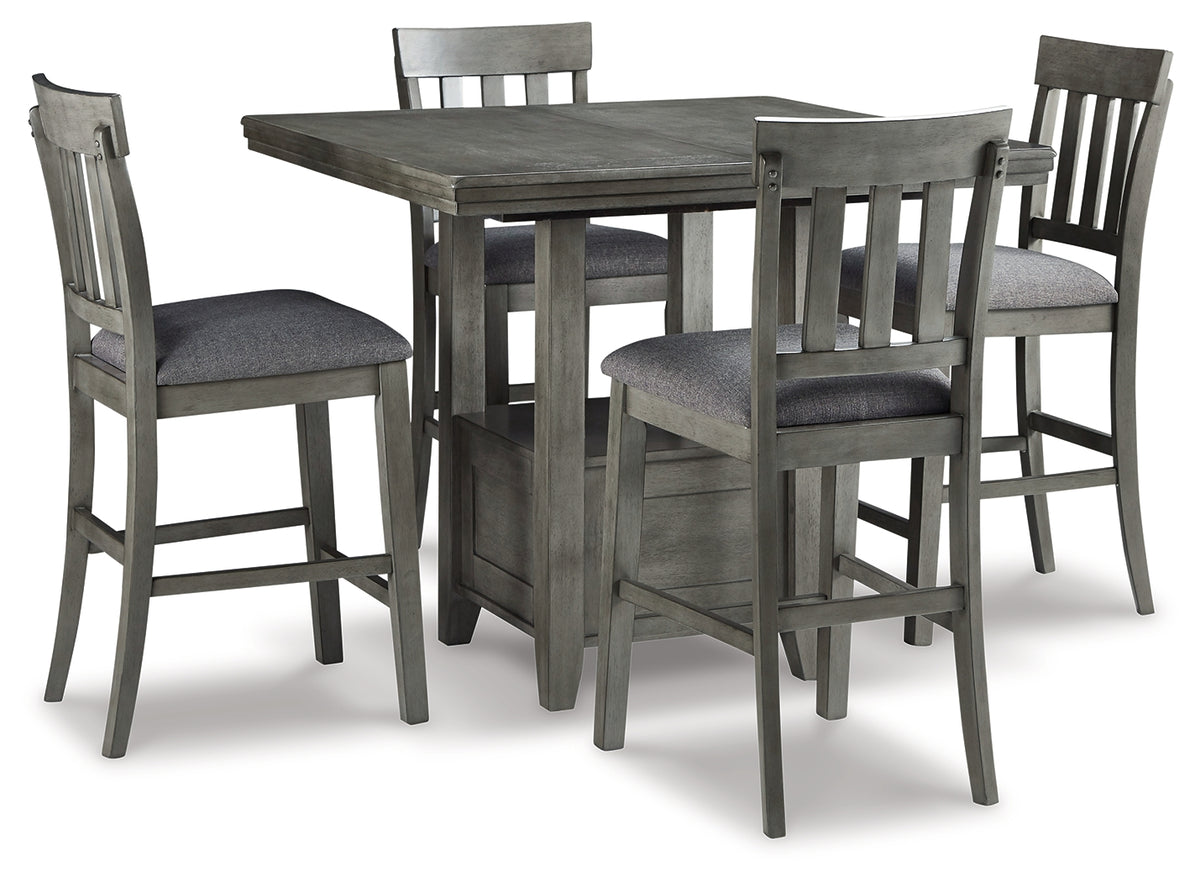 Homestyle Furniture - Ashley Furniture - Hallanden Counter Height Dining Table and 4 Barstools - Counter Height Dining Table and 4 Barstools - D589D3