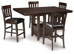 Homestyle Furniture - Ashley Furniture - Haddigan Counter Height Dining Table with 4 Barstools - Counter Height Dining Table with 4 Barstools - D596D5