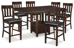Homestyle Furniture - Ashley Furniture - Haddigan Counter Height Dining Table and 6 Barstools - Counter Height Dining Table and 6 Barstools - D596D7