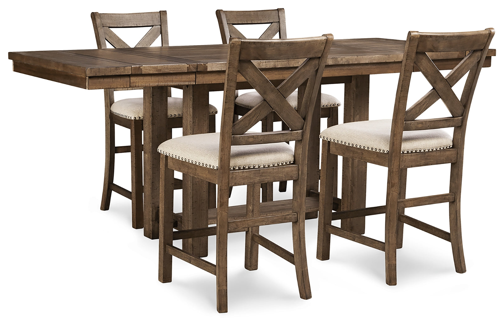 Homestyle Furniture - Ashley Furniture - Moriville Counter Height Dining Table and 4 Barstools - Counter Height Dining Table and 4 Barstools - D631D1