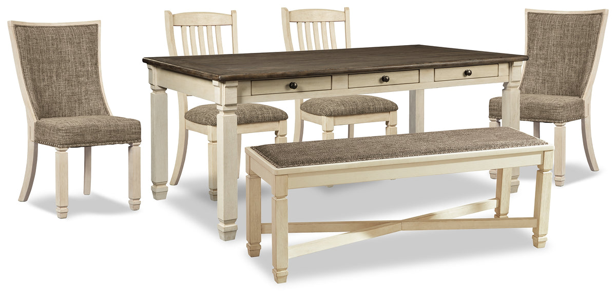 Homestyle Furniture - Ashley Furniture - Bolanburg Dining Table, 4 Chairs and Bench - Dining Table, 4 Chairs and Bench - D647D34