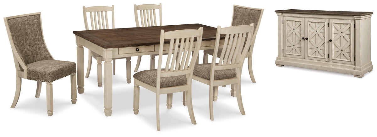 Homestyle Furniture - Ashley Furniture - Bolanburg Dining Table and 6 Chairs with Server - Dining Table and 6 Chairs with Server - D647D22