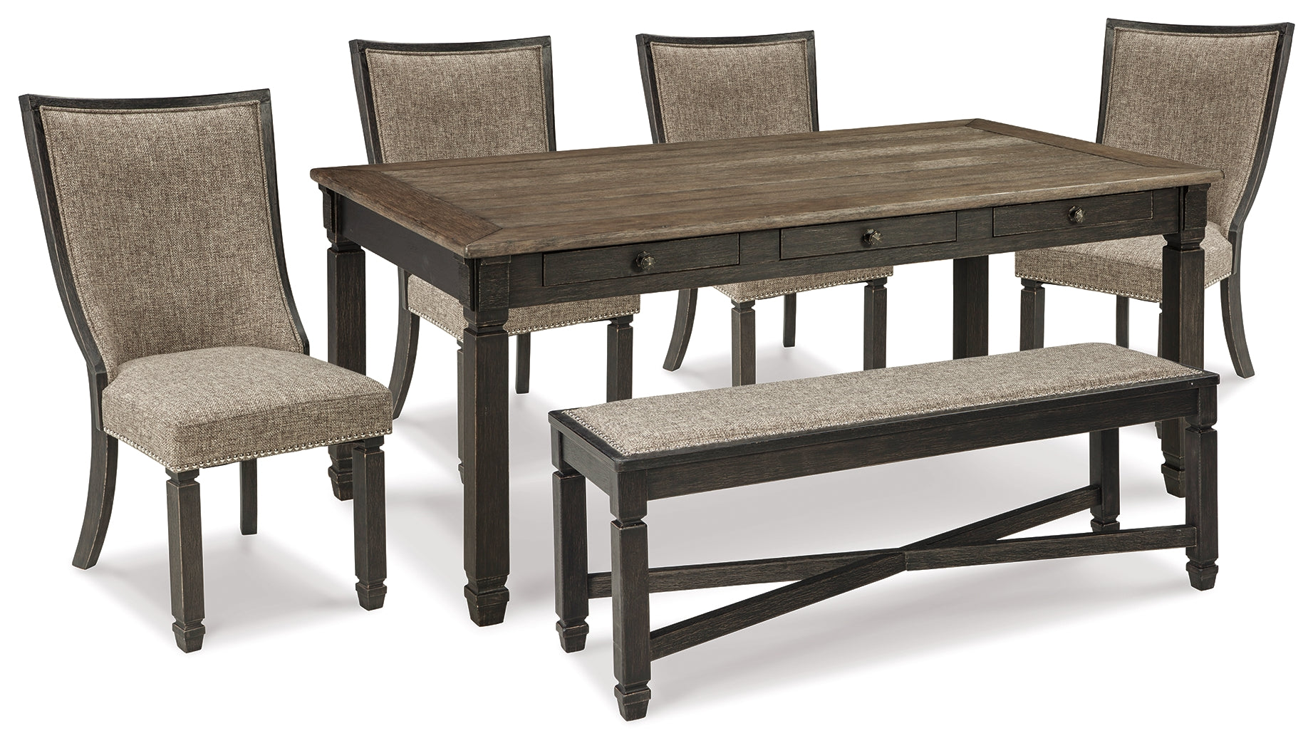 Homestyle Furniture - Ashley Furniture - Tyler Creek Dining Table and 4 Chairs with Bench - Dining Table and 4 Chairs with Bench - D736D11
