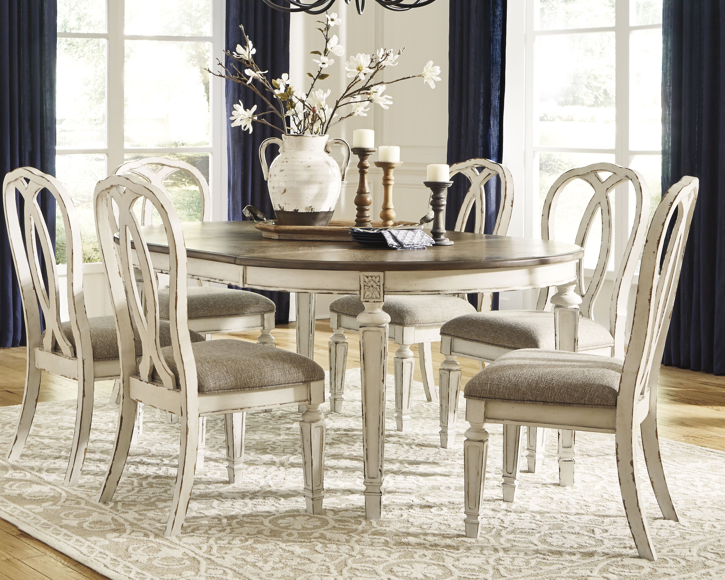 Realyn Server Homestyle Furniture - Ashley Furniture - Realyn Dining Table and 6 ...