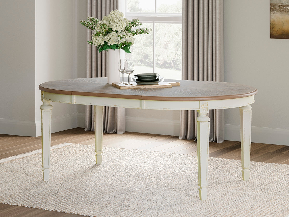 Homestyle Furniture - Ashley Furniture - Realyn Dining Extension Table - Oval Dining Room EXT Table / Chipped White - D743-35