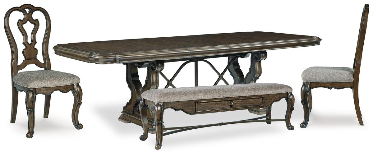 Homestyle Furniture - Ashley Furniture - Maylee Dining Table, 2 Chairs and Bench - Dining Table, 2 Chairs and Bench - D947D12