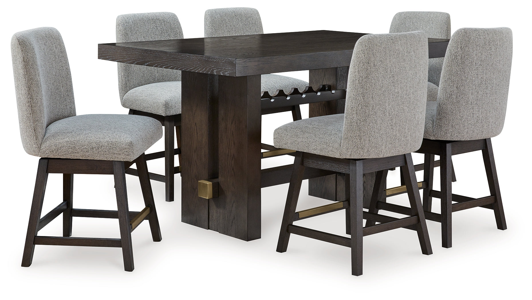Homestyle Furniture - Ashley Furniture - Burkhaus Counter Height Dining Table and 6 Barstools - Counter Height Dining Table and 6 Barstools - D984D6