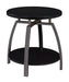 Dacre Round End Table Dark Grey and Black Nickel - Homestyle Furniture (ARk)