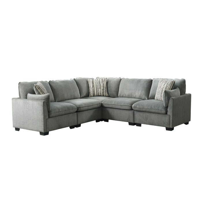 Deville Modular 5PC Living Room Set in Nova Grey