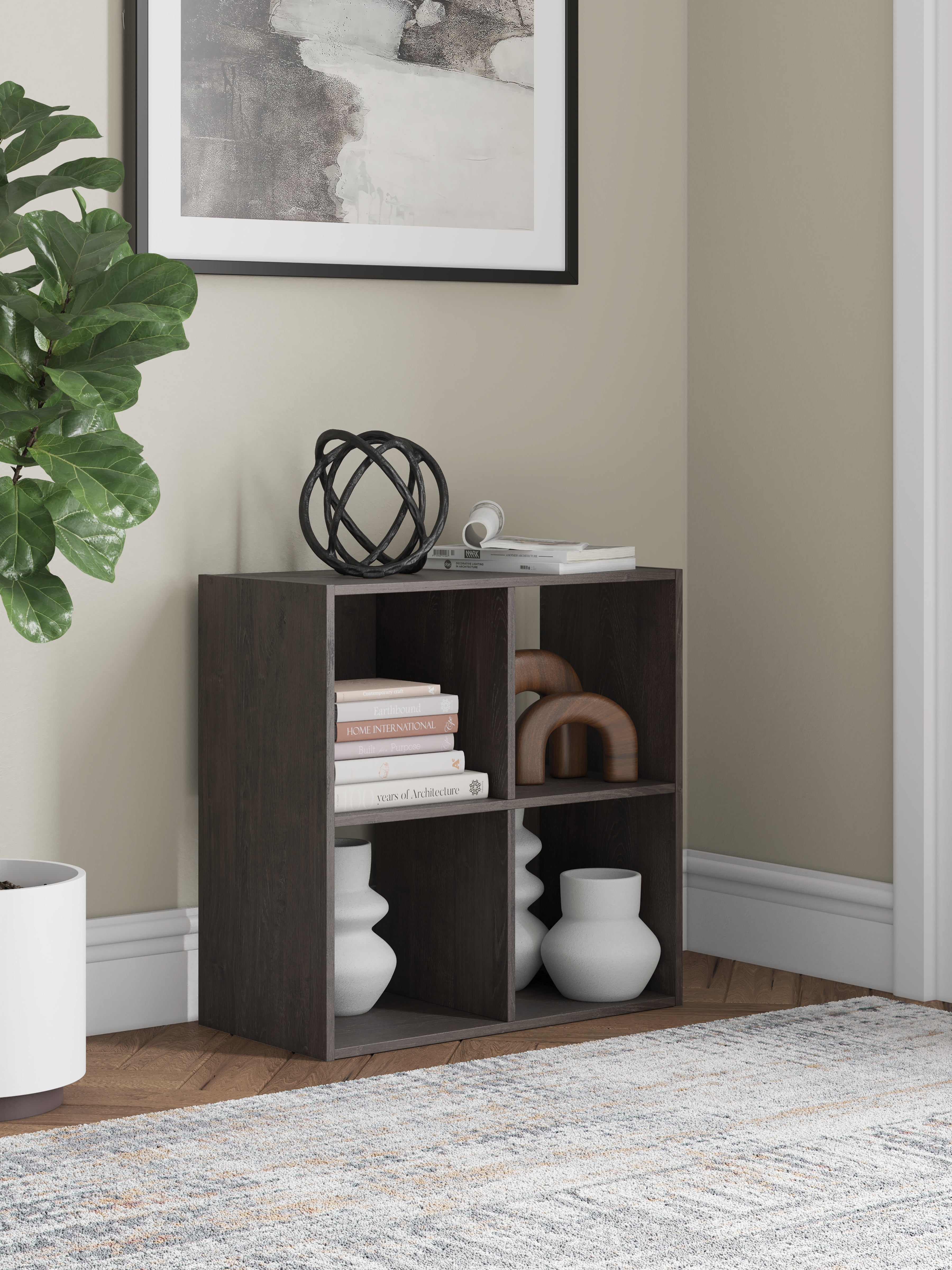 Homestyle Furniture - Ashley Furniture - Piperton Four Cube Organizer - Four Cube Organizer / Charcoal - EA5514-2X2