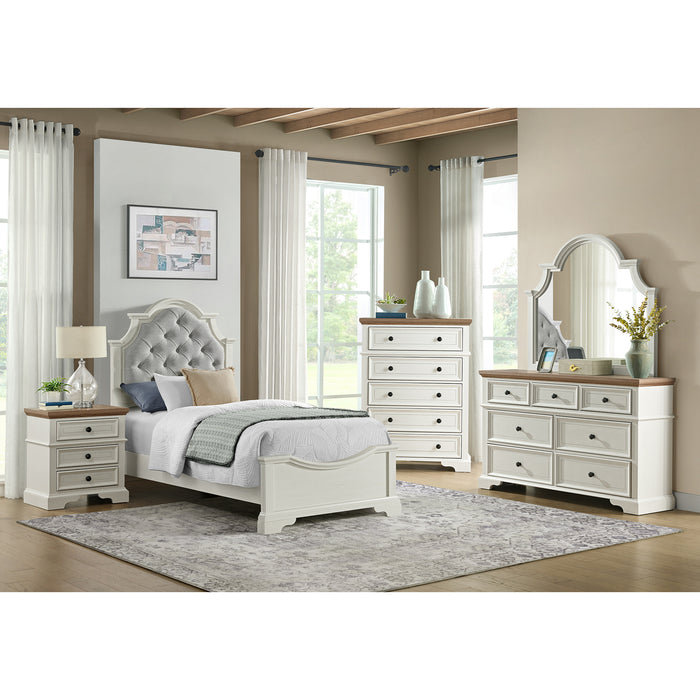 Eastwood Youth 5-Drawer Chest in Brown and Off-White
