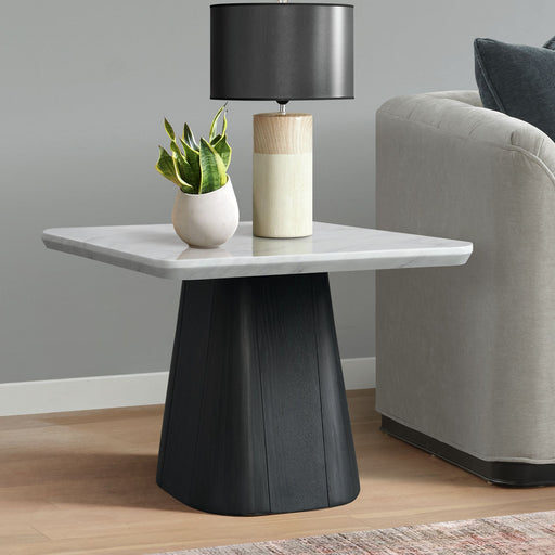 Edison End Table in White and Black – SKU T-9130-8-ET | HomeStyle Furniture