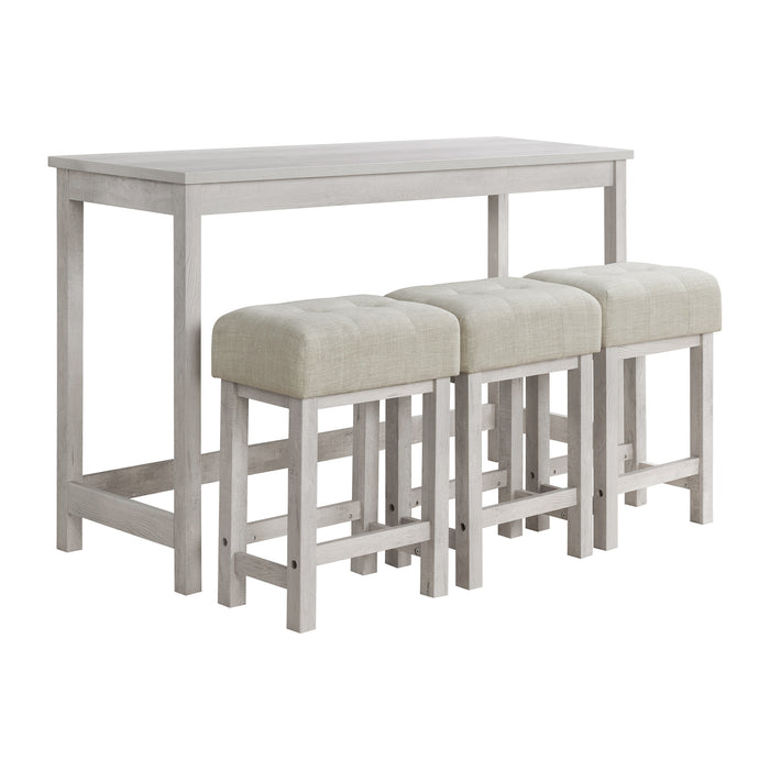 Eleanor Bar Table Single Pack (1 Tables + 3 Stools) in White