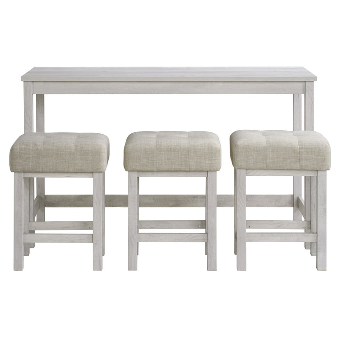 Eleanor Bar Table Single Pack (1 Tables + 3 Stools) in White