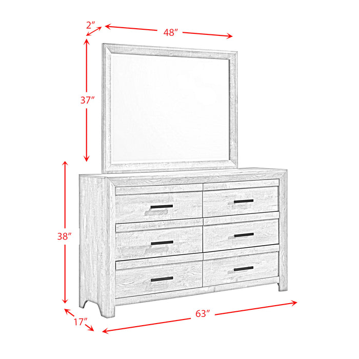 Ellen Dresser & Mirror Set White