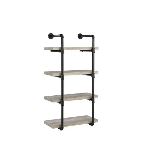 Elmcrest 24-inch Wall Shelf Black and Grey Driftwood  Homestyle Furniture (ARk)