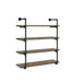 Elmcrest 40-inch Wall Shelf Black and Rustic Oak  Homestyle Furniture (ARk)