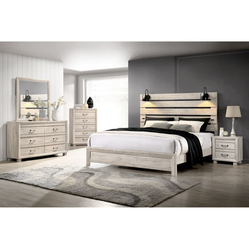 Fort Worth King Bed with Lights & USB in White – SKU B-3460-7-KBL | HomeStyle Furniture