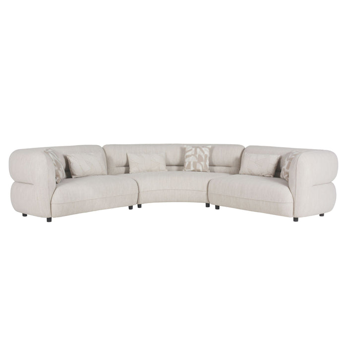 Four Seasons Sectional Set in Woolen Camel with 6 Pillows