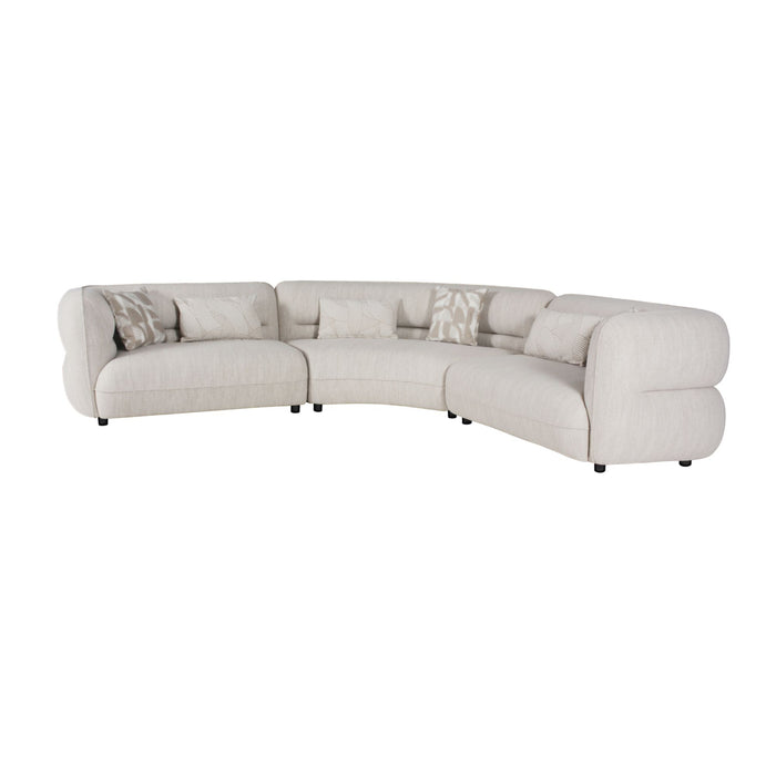 Four Seasons Sectional Set in Woolen Camel with 6 Pillows