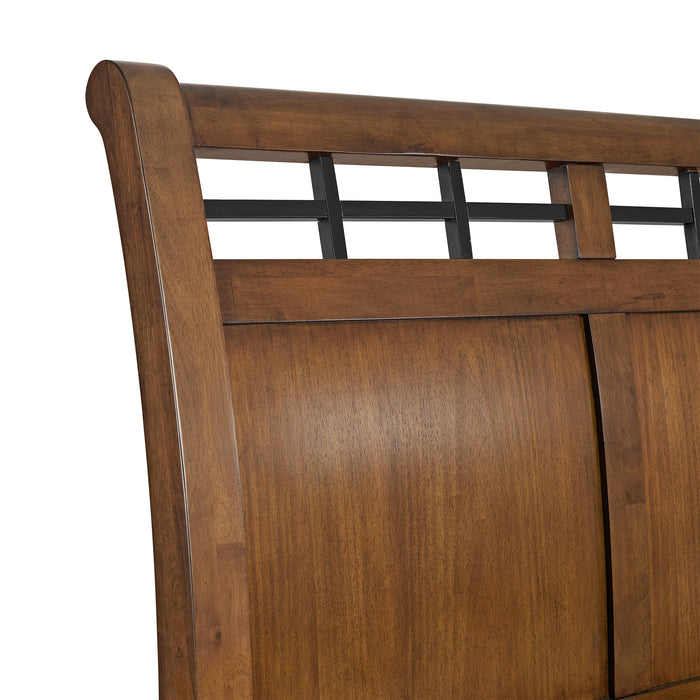 Gage King Sleigh Storage Bed in Chestnut