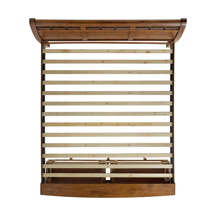 Gage King Sleigh Storage Bed in Chestnut