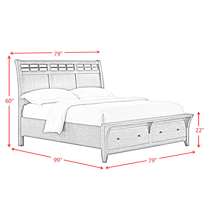 Gage King Sleigh Storage Bed in Chestnut