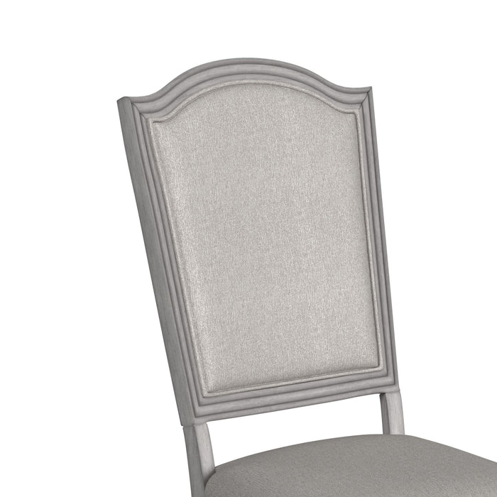 Glenmore Dining Side Chair with Light Brown Fabric in Aged Grey (2 Per Carton)