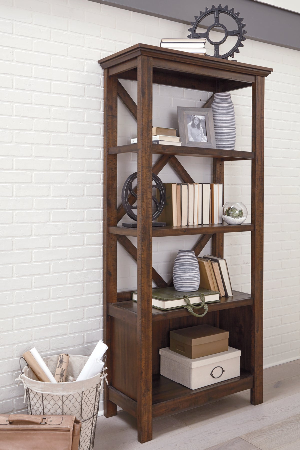 Homestyle Furniture - Ashley Furniture - Baldridge 75" Bookcase - Large Bookcase - H675-17