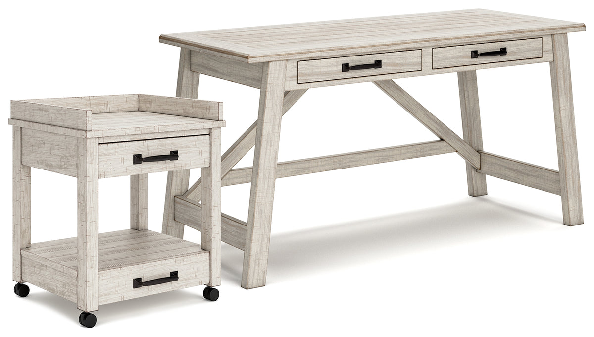 Homestyle Furniture - Ashley Furniture - Carynhurst Home Office Desk and Printer Stand - Home Office Desk and Printer Stand - H755H1