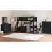 Hampton Kids Twin Loft with Ladder and Desk with Speaker in Charcoal – SKU Y-15760-8-L1 | HomeStyle Furniture