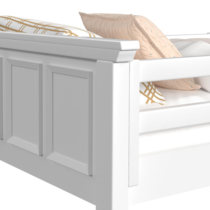 Hampton Kids Twin Over Twin Bunk with Ladder in White