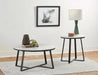 Hugo Metal Base Round End Table White and Matte Black - Homestyle Furniture (ARk)