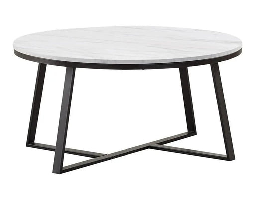 Hugo Round Coffee Table White and Matte Black  Homestyle Furniture (ARk)