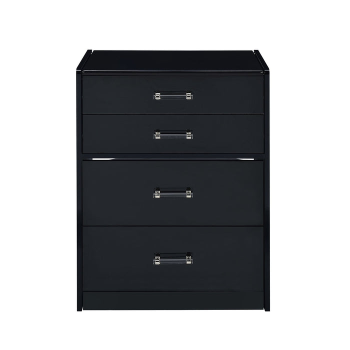 Irvine Mini Dressing Table with Stool, LED and USB in Glossy Black