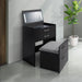 Irvine Mini Dressing Table with Stool, LED and USB in Glossy Black – SKU V-13260-8-VNSP | HomeStyle Furniture