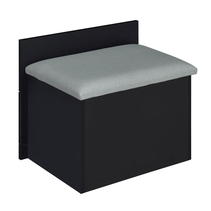 Irvine Mini Dressing Table with Stool, LED and USB in Glossy Black
