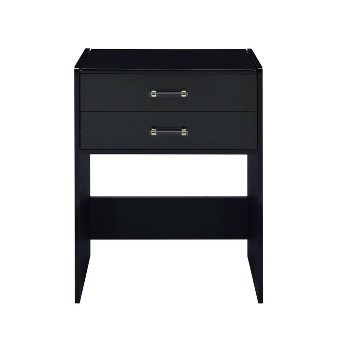 Irvine Mini Dressing Table with Stool, LED and USB in Glossy Black