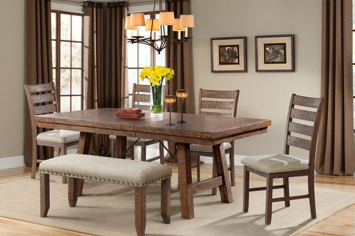 Jax 7PC Dining Set - Table, 4 Ladder Side Chairs & Bench – SKU DJX150B6PC | HomeStyle Furniture