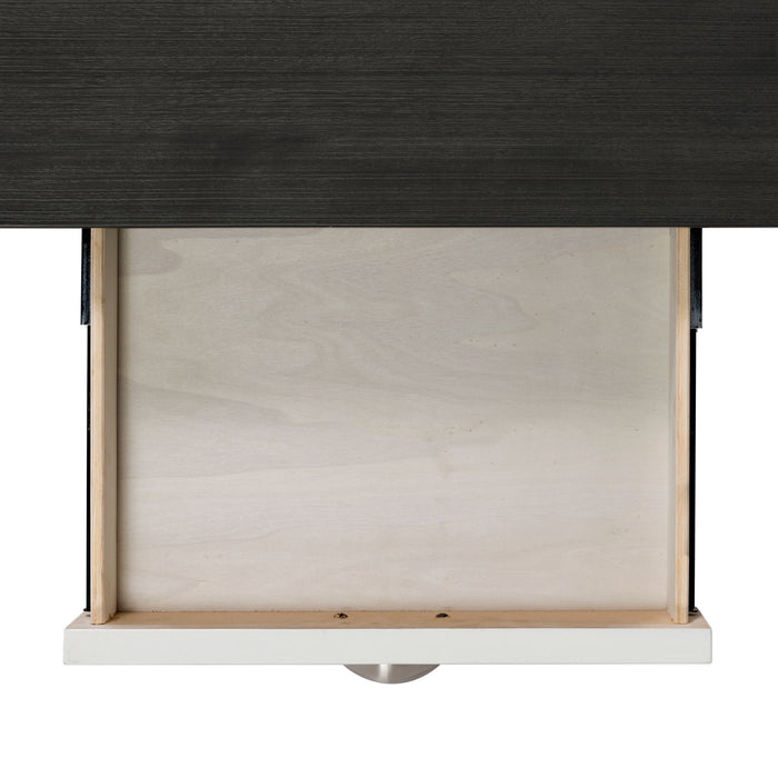 Kayla Two Tone Counter Table w/Grey Top with 2 Drawers