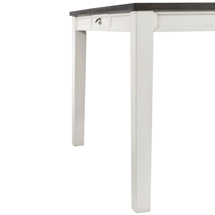 Kayla Two Tone Counter Table w/Grey Top with 2 Drawers